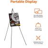 imageAmazon Basics Easel Display Stand Instant Floor Poster Lightweight Collapsible and Portable with Tripod Base Black Steel supports 5 pounds
