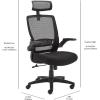 imageAmazon Basics Ergonomic Adjustable HighBack Mesh Chair with Upholstered Seat FlipUp Arms and Headrest Black