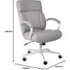 imageAmazon Basics Executive Desk Chair 275lb Capacity Oversized Cushion Grey Bonded Leather 2913quotD x 252quotW x 4311quotHGrey