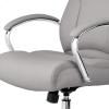 imageAmazon Basics Executive Desk Chair 275lb Capacity Oversized Cushion Grey Bonded Leather 2913quotD x 252quotW x 4311quotHGrey