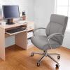 imageAmazon Basics Executive Desk Chair 275lb Capacity Oversized Cushion Grey Bonded Leather 2913quotD x 252quotW x 4311quotHGrey