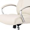 imageAmazon Basics Executive Desk Chair 275lb Capacity Oversized Cushion Grey Bonded Leather 2913quotD x 252quotW x 4311quotHIvory