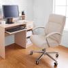 imageAmazon Basics Executive Desk Chair 275lb Capacity Oversized Cushion Grey Bonded Leather 2913quotD x 252quotW x 4311quotHIvory