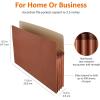 imageAmazon Basics Expanding File Folder Organizer with Pockets Letter Size 35Inch Expansion 25Pack 95 x 1175 Inches BrownLetter