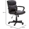 imageAmazon Basics Office Computer Task Desk Chair with Padded Armrests MidBack Adjustable 360 Swivel Rolling 275 Pound Capacity BIFMA Certified 242quotD x 24quotW x 348quotH Black Faux LeatherBlack