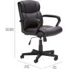 imageAmazon Basics Office Computer Task Desk Chair with Padded Armrests MidBack Adjustable 360 Swivel Rolling 275 Pound Capacity BIFMA Certified 242quotD x 24quotW x 348quotH Black Faux LeatherBlack