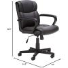 imageAmazon Basics Office Computer Task Desk Chair with Padded Armrests MidBack Adjustable 360 Swivel Rolling 275 Pound Capacity BIFMA Certified 242quotD x 24quotW x 348quotH Black Faux LeatherBlack