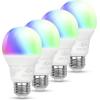 imageAmazon Basics Smart A19 LED Light Bulb Color Changing 60W Equivalent 800LM Works with Alexa Only 24 GHz WiFi No Hub Required 1PackColor Changing