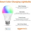 imageAmazon Basics Smart A19 LED Light Bulb Color Changing 60W Equivalent 800LM Works with Alexa Only 24 GHz WiFi No Hub Required 1PackColor Changing 75w