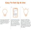 imageAmazon Basics Smart A19 LED Light Bulb Color Changing 60W Equivalent 800LM Works with Alexa Only 24 GHz WiFi No Hub Required 1PackDimmable Soft White