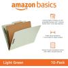 imageAmazon Basics Sturdy 10Pack Letter Size Pressboard Classification File Folders with Fasteners Dividers 2 Expansion  GreenGreen