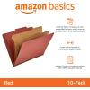 imageAmazon Basics Sturdy 10Pack Letter Size Pressboard Classification File Folders with Fasteners Dividers 2 Expansion  GreenRed