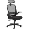 imageAmazon Basics Ergonomic Adjustable HighBack Mesh Chair with Upholstered Seat FlipUp Arms and Headrest Black