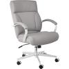 imageAmazon Basics Executive Desk Chair 275lb Capacity Oversized Cushion Grey Bonded Leather 2913quotD x 252quotW x 4311quotHGrey