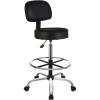 imageAmazonBasics MultiPurpose Adjustable Drafting Spa Bar Stool with Foot Rest and Wheels  Black