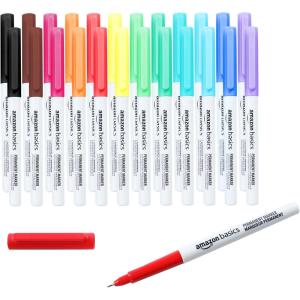 imageAmazon Basics Large Chisel Tip Permanent Markers Black 12PackAssorted