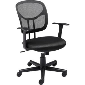 imageAmazon Basics Mesh MidBack AdjustableHeight 360Degree Swivel Office Desk Chair with Armrests Lumbar Support and Easy to Assemble Black