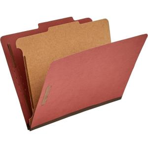 imageAmazon Basics Sturdy 10Pack Letter Size Pressboard Classification File Folders with Fasteners Dividers 2 Expansion  GreenRed