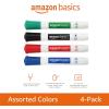 imageAmazon Basics LowOdor Chisel Tip Dry Erase Whiteboard Marker Pack of 4 Black Red Green BlueBlack  Red  Green  Blue