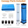 imageAmazon Basics 10 x 10 Pop Up Canopy Tent Outdoor Setup Includes Wheeled Carry Bag 8 Pegs 4 Ropes 4 Weighted Bags BlueBlue