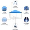 imageAmazon Basics 10 x 10 Pop Up Canopy Tent Outdoor Setup Includes Wheeled Carry Bag 8 Pegs 4 Ropes 4 Weighted Bags BlueBlue