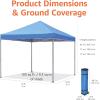 imageAmazon Basics 10 x 10 Pop Up Canopy Tent Outdoor Setup Includes Wheeled Carry Bag 8 Pegs 4 Ropes 4 Weighted Bags BlueBlue