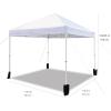 imageAmazon Basics 10 x 10 Pop Up Canopy Tent Outdoor Setup Includes Wheeled Carry Bag 8 Pegs 4 Ropes 4 Weighted Bags BlueWhite