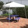 imageAmazon Basics 10 x 10 Pop Up Canopy Tent Outdoor Setup Includes Wheeled Carry Bag 8 Pegs 4 Ropes 4 Weighted Bags BlueWhite