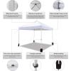 imageAmazon Basics 10 x 10 Pop Up Canopy Tent Outdoor Setup Includes Wheeled Carry Bag 8 Pegs 4 Ropes 4 Weighted Bags BlueWhite