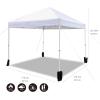 imageAmazon Basics 10 x 10 Pop Up Canopy Tent Outdoor Setup Includes Wheeled Carry Bag 8 Pegs 4 Ropes 4 Weighted Bags BlueWhite