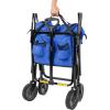 imageAmazon Basics Collapsible Folding Heavy Duty Utility Wagon for Outdoor Sports Camping Garden and Shopping BlackBlue