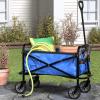 imageAmazon Basics Collapsible Folding Heavy Duty Utility Wagon for Outdoor Sports Camping Garden and Shopping BlackBlue