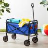 imageAmazon Basics Collapsible Folding Heavy Duty Utility Wagon for Outdoor Sports Camping Garden and Shopping BlackBlue