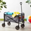 imageAmazon Basics Collapsible Folding Heavy Duty Utility Wagon for Outdoor Sports Camping Garden and Shopping BlackGray