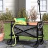 imageAmazon Basics Collapsible Folding Heavy Duty Utility Wagon for Outdoor Sports Camping Garden and Shopping BlackGray