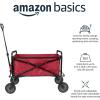 imageAmazon Basics Collapsible Folding Heavy Duty Utility Wagon for Outdoor Sports Camping Garden and Shopping BlackRed