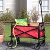 imageAmazon Basics Collapsible Folding Heavy Duty Utility Wagon for Outdoor Sports Camping Garden and Shopping BlackRed