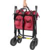imageAmazon Basics Collapsible Folding Heavy Duty Utility Wagon for Outdoor Sports Camping Garden and Shopping BlackRed