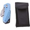 imageAmazon Basics Folding Utility Knife Lightweight Aluminum Body with Holster Light BlueLight Blue