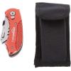 imageAmazon Basics Folding Utility Knife Lightweight Aluminum Body with Holster Light BlueRed
