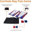 imageAmazon Basics Portable Wood Cornhole Board Set for Outdoor Play BlueRed
