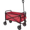 imageAmazon Basics Collapsible Folding Heavy Duty Utility Wagon for Outdoor Sports Camping Garden and Shopping BlackRed