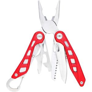 imageAmazon Basics 15in1 Stainless Steel Multitool Pocket Knife with Sheath BlackRed