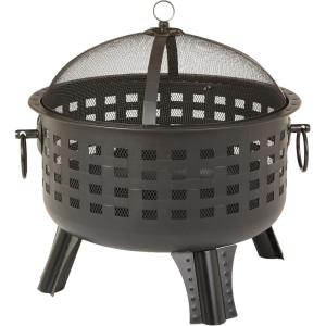 imageAmazon Basics 27 inch Steel Round Lattice Fire Pitblack