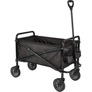 imageAmazon Basics Collapsible Folding Heavy Duty Utility Wagon for Outdoor Sports Camping Garden and Shopping BlackBlack