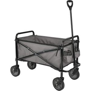 imageAmazon Basics Collapsible Folding Heavy Duty Utility Wagon for Outdoor Sports Camping Garden and Shopping BlackGray