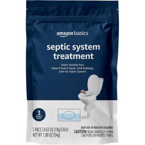 imageAmazon Basics Septic Treatment Pouch Unscented 063 oz Pack of 3 3 Month Supply 19 oz063 Ounce Pack of 3