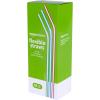 imageAmazon Basics Disposable Striped Plastic Flex Straws Assorted Colors 100 Count Large Pack