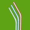 imageAmazon Basics Disposable Striped Plastic Flex Straws Assorted Colors 100 Count Large Pack