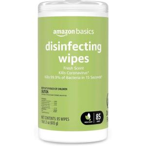 imageAmazon Basics Disinfecting Wipes Fresh Scent 85 Count